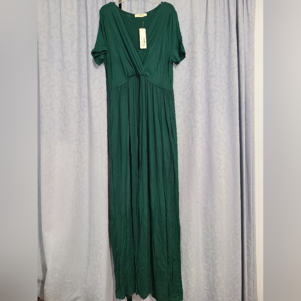 Hello Mia Size XL Green Maternity Maxi Dress